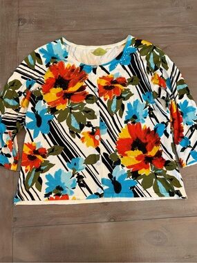 Prima Bella Women’s Cardigan Bright Bold Floral Sequins No Sz Listed Preowned